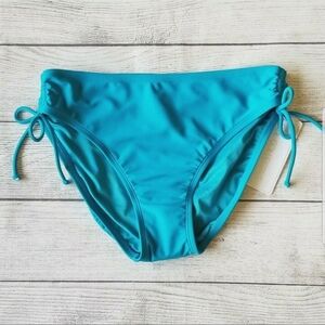 SOL Collective Blue Gathered Sides Bikini Bottoms- Size 10
